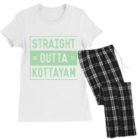 Straight Outta Kottayam  Funny Malayalam Phrases Women's Pajamas Set | Artistshot