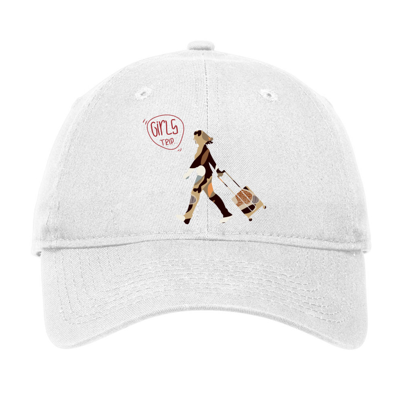 Silhouette Illustration Of Girls Trip On Abstract Adjustable Cap | Artistshot