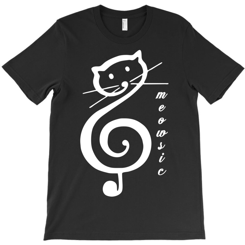 Meowsic - White T-Shirt by Letters 404 | Artistshot