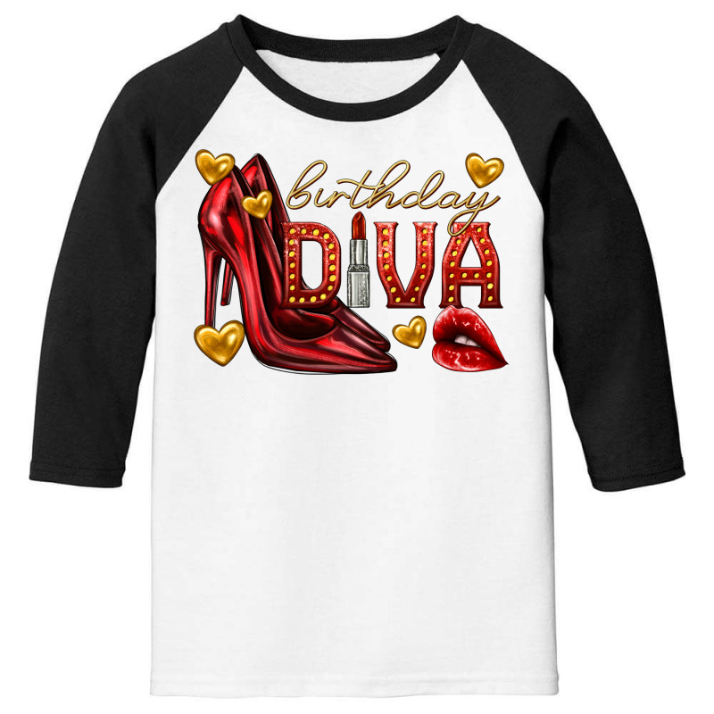 Birthday Diva Youth 3/4 Sleeve by enoddigitalart@gmail.com | Artistshot