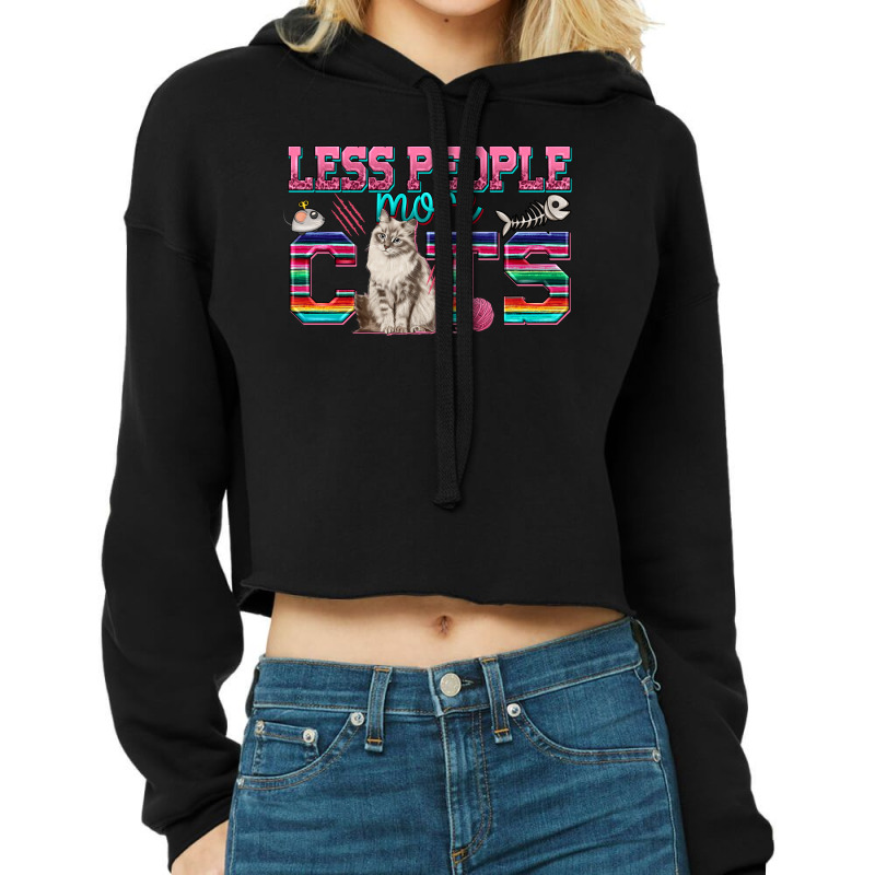 Less People More Cats Cropped Hoodie by enoddigitalart@gmail.com | Artistshot