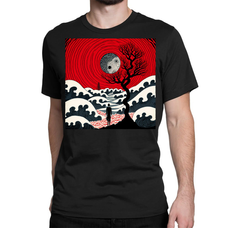 Moon And People Surrealism Art Classic T-shirt by Kailooma | Artistshot