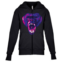 Angry Gorilla Vector Art Youth Zipper Hoodie | Artistshot