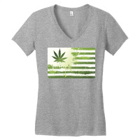 Us Flag Marijuana Weed Cannabis Legalize Drip Swag Women's V-neck T-shirt | Artistshot