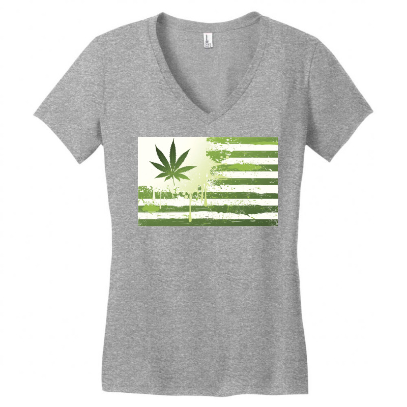 Us Flag Marijuana Weed Cannabis Legalize Drip Swag Women's V-Neck T-Shirt by sumphucker | Artistshot