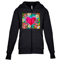 Hippie Tie Dye Heart Tumbler Youth Zipper Hoodie | Artistshot