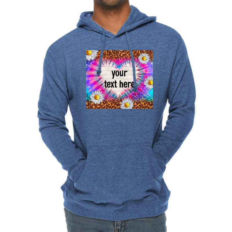 Preview Custom Tie Dye Heart Tumbler Lightweight Hoodie | Artistshot