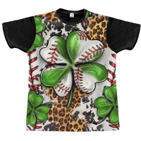 Baseball St. Patrick's Day Clovers With Leopard Tu Graphic T-shirt | Artistshot