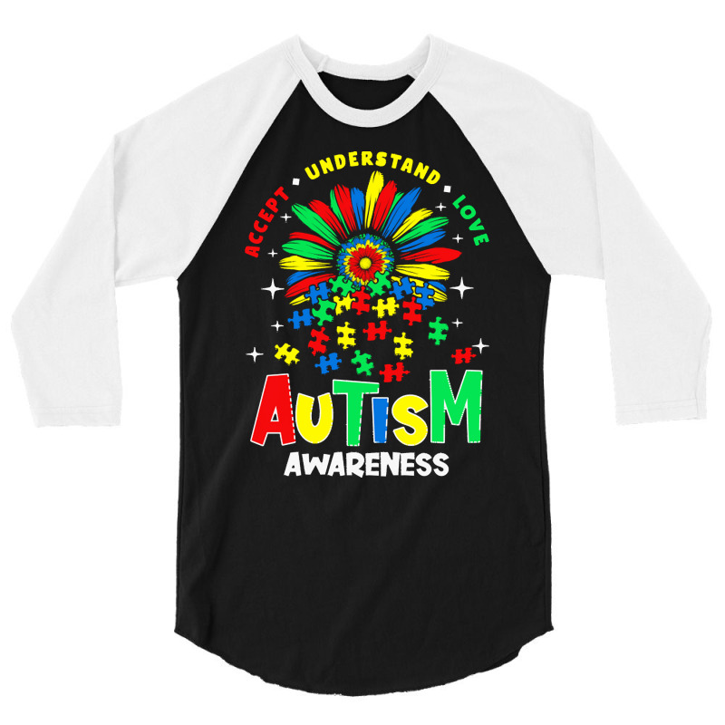 Autism Awareness T  Shirtautism Awareness Flower Gift T  Shirt 3/4 Sleeve Shirt by abigayle98988 | Artistshot