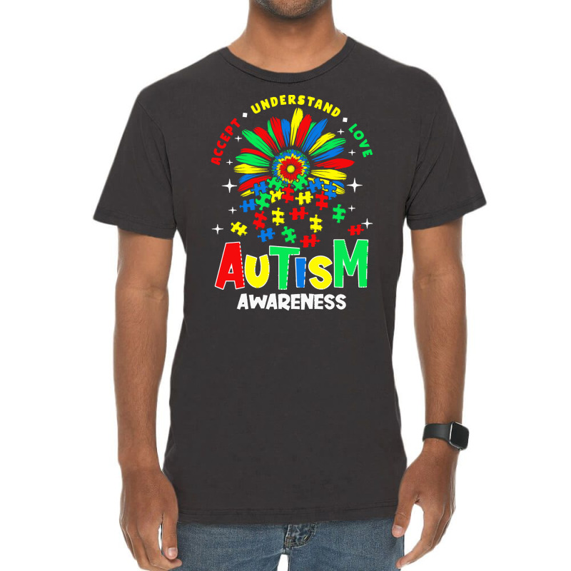 Autism Awareness T  Shirtautism Awareness Flower Gift T  Shirt Vintage T-Shirt by abigayle98988 | Artistshot