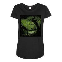 People Silhouette In The Misty Forest Maternity Scoop Neck T-shirt | Artistshot