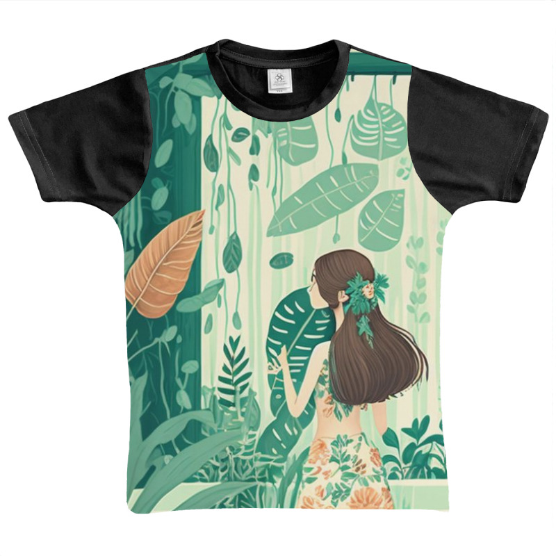 Beautiful Girl Dresses Tropical Short Graphic Youth T-shirt | Artistshot