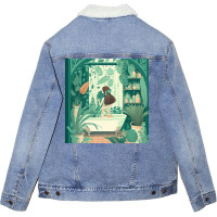 Beautiful Girl Dresses Tropical Short Unisex Sherpa-lined Denim Jacket | Artistshot