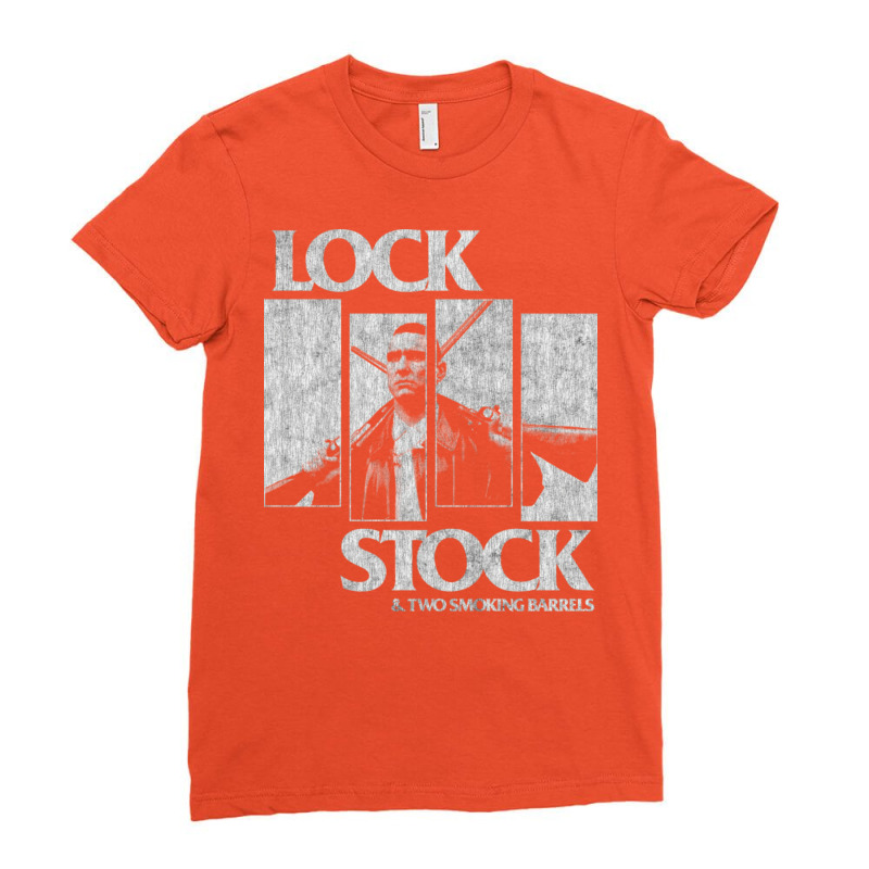 Lock Stock And Two Smoking Barrels, Distressed,  P Ladies Fitted T-Shirt by masaebosanoi | Artistshot