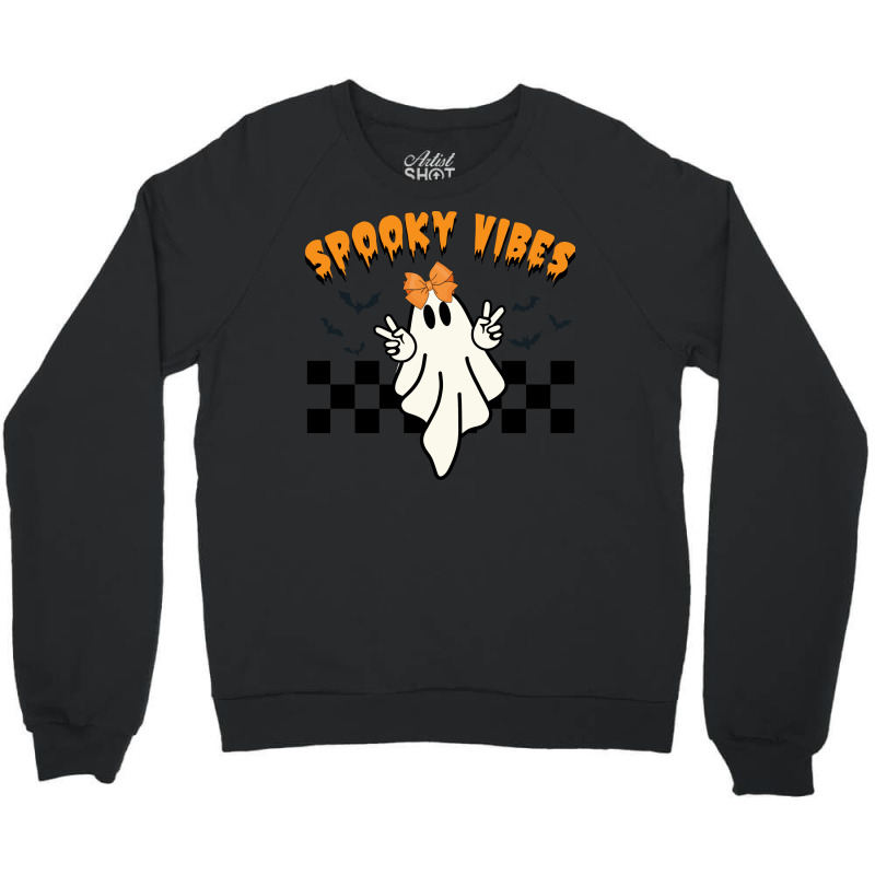 Ghost Spooky Vibes Halloween Crewneck Sweatshirt | Artistshot