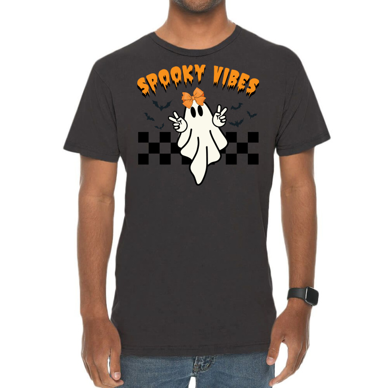 Ghost Spooky Vibes Halloween Vintage T-shirt | Artistshot