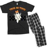 Ghost Trick Or Teach Halloween Men's T-shirt Pajama Set | Artistshot