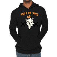 Ghost Trick Or Teach Halloween Lightweight Hoodie | Artistshot