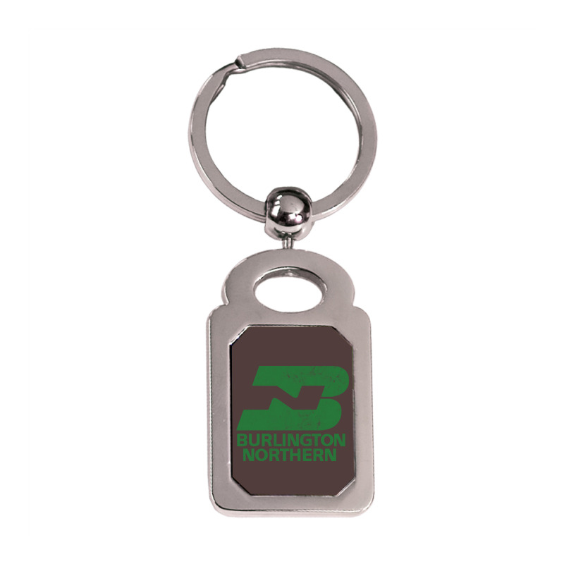 Burlington Northern Railroad Silver Rectangle Keychain | Artistshot