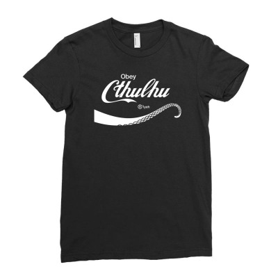 Obey Cthulhu Ladies Fitted T-shirt Designed By Desyosari