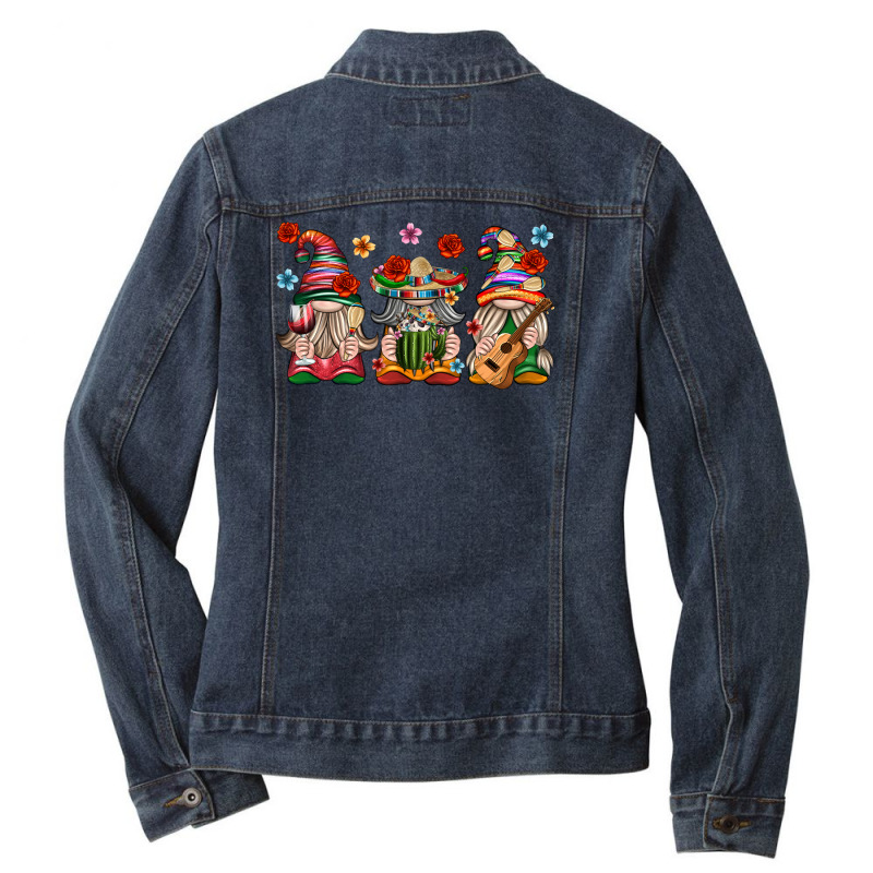 Mexican Gnomies Ladies Denim Jacket by enoddigitalart@gmail.com | Artistshot