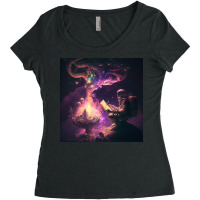 Male Traveller  With Silhouette Women's Triblend Scoop T-shirt | Artistshot