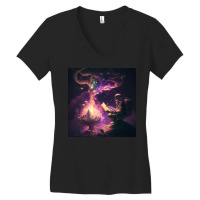 Male Traveller  With Silhouette Women's V-neck T-shirt | Artistshot