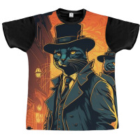 Mafia Kitty Wearing Hats Graphic T-shirt | Artistshot