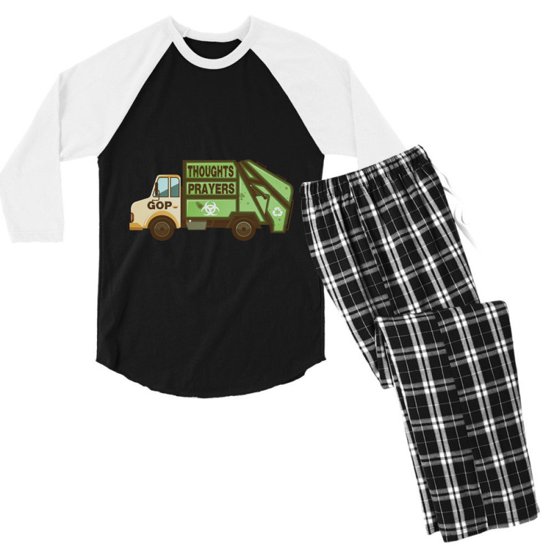 Thoughts And Prayers Garbage Truck Pro Gun Control Men's 3/4 Sleeve Pajama Set | Artistshot