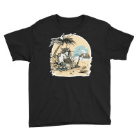 Samurai Chilling In Beach Youth Tee | Artistshot