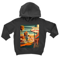 Las Vegas Strip Vintage Minimal Design Poster Toddler Hoodie | Artistshot