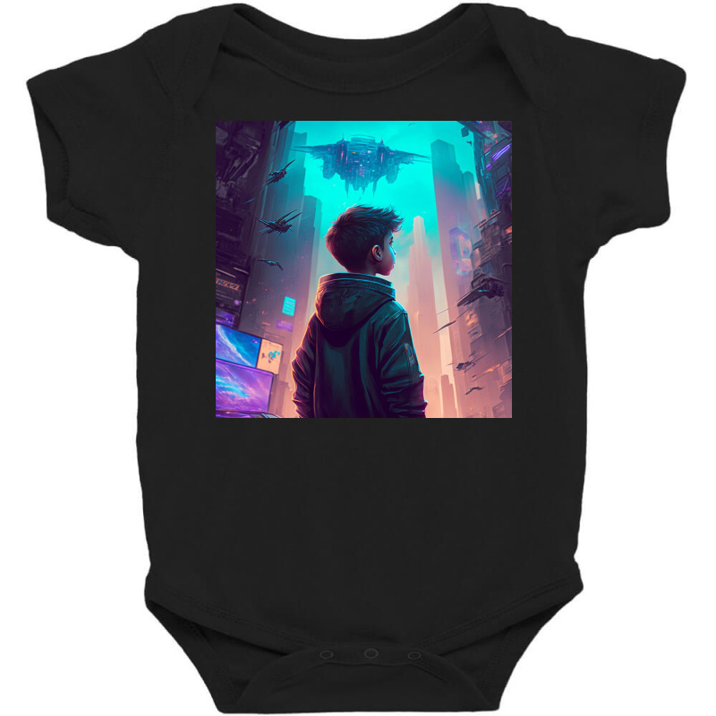 Young Boy Looking At Sky Baby Bodysuit by Haven Treasures | Artistshot