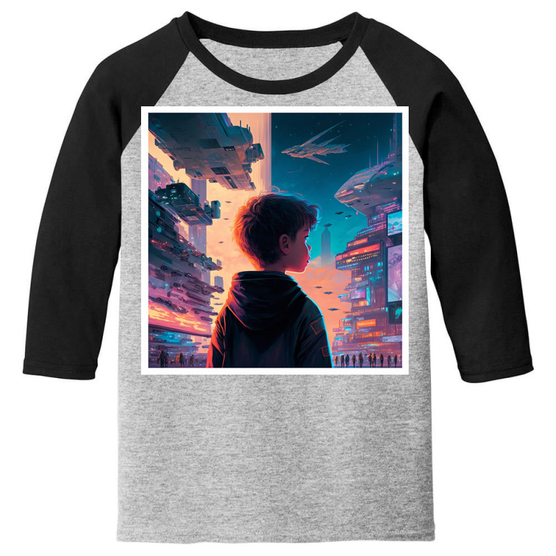 Young Boy Standing In The Street Youth 3/4 Sleeve by Haven Treasures | Artistshot