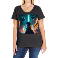 Boy Standing Alone In The Street Ladies Curvy T-shirt | Artistshot