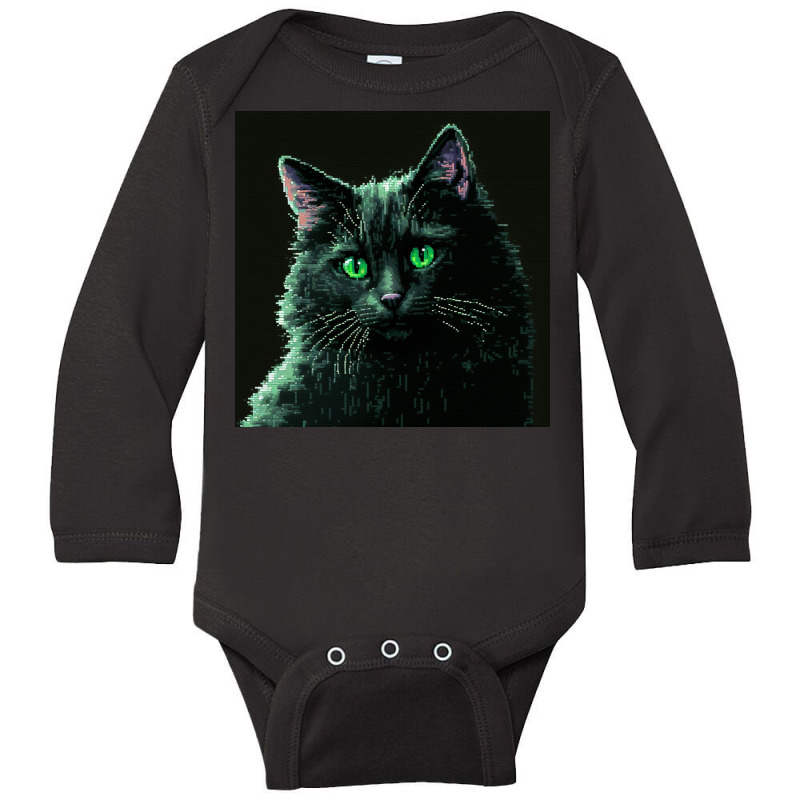 Kitty Have Green Eyes Long Sleeve Baby Bodysuit by TheDol | Artistshot