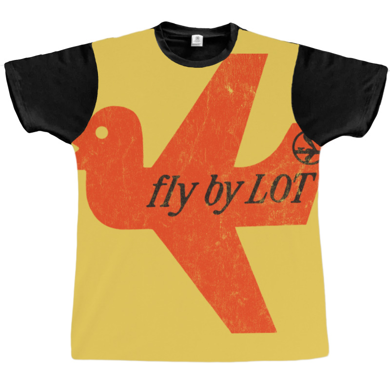 Fly By Lot Polish Airline Faded Vintage Style Graphic T-shirt | Artistshot