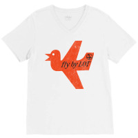 Fly By Lot Polish Airline Faded Vintage Style V-neck Tee | Artistshot