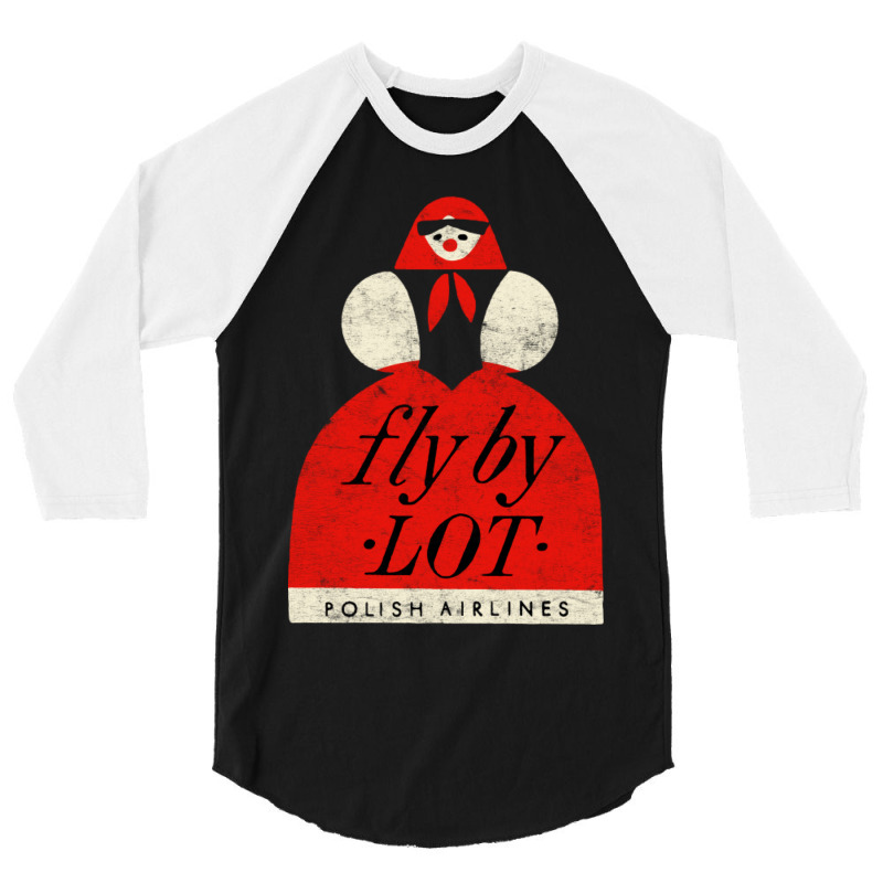 Fly By Lot Polish Airline Faded Vintage Style1 3/4 Sleeve Shirt | Artistshot