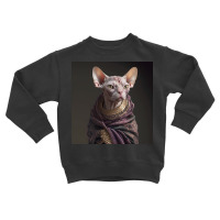 Potrait Of Sphynx Cat In Clothes Toddler Sweatshirt | Artistshot