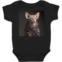 Potrait Of Sphynx Cat In Clothes Baby Bodysuit | Artistshot