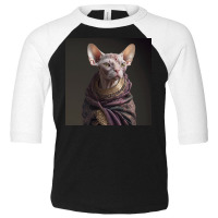 Potrait Of Sphynx Cat In Clothes Toddler 3/4 Sleeve Tee | Artistshot