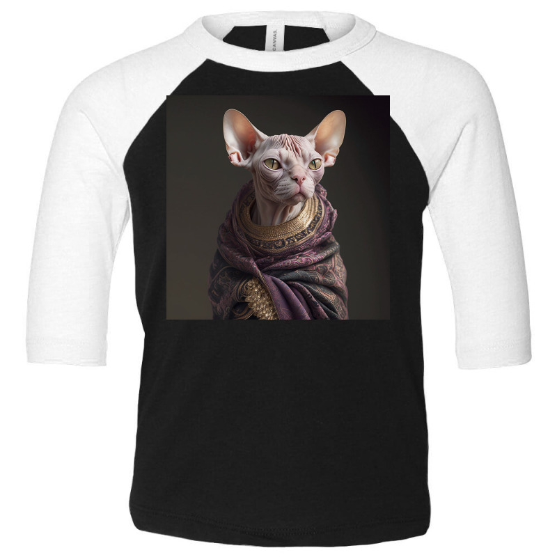 Potrait Of Sphynx Cat In Clothes Toddler 3/4 Sleeve Tee by Kailooma | Artistshot