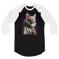 Cat In Silver Dress 3/4 Sleeve Shirt | Artistshot