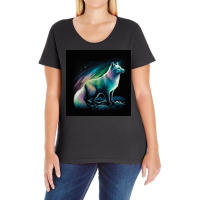 White Fox Standing On Rock Ladies Curvy T-shirt | Artistshot