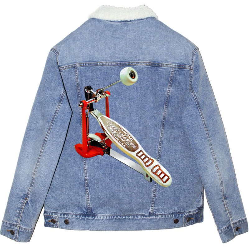 Drum Pedal Drumming Lover Gift Unisex Sherpa-Lined Denim Jacket by baidyavirendk | Artistshot