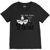 El Gordo Steakhouse 60s Aesthetic V-neck Tee | Artistshot