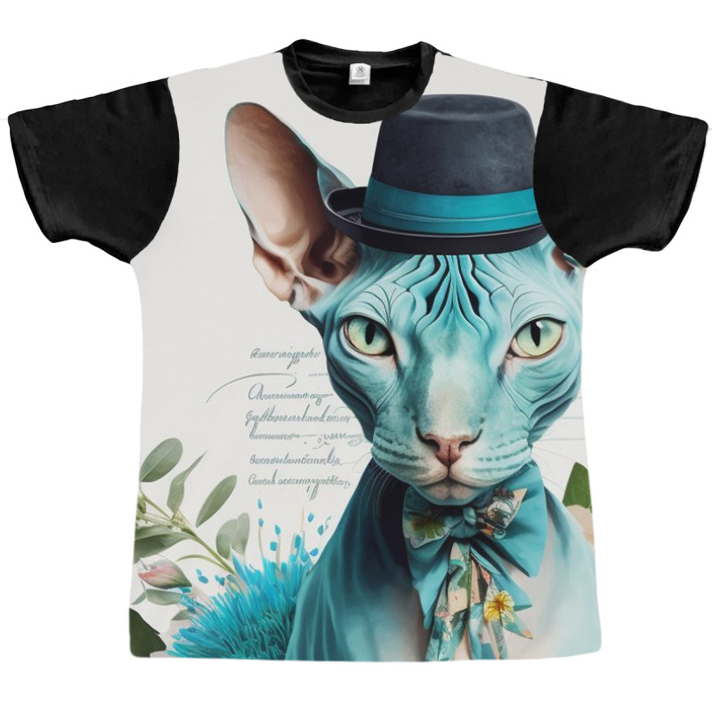 Cute Cat Wearing Tie And Hat Graphic T-shirt by TheDol | Artistshot