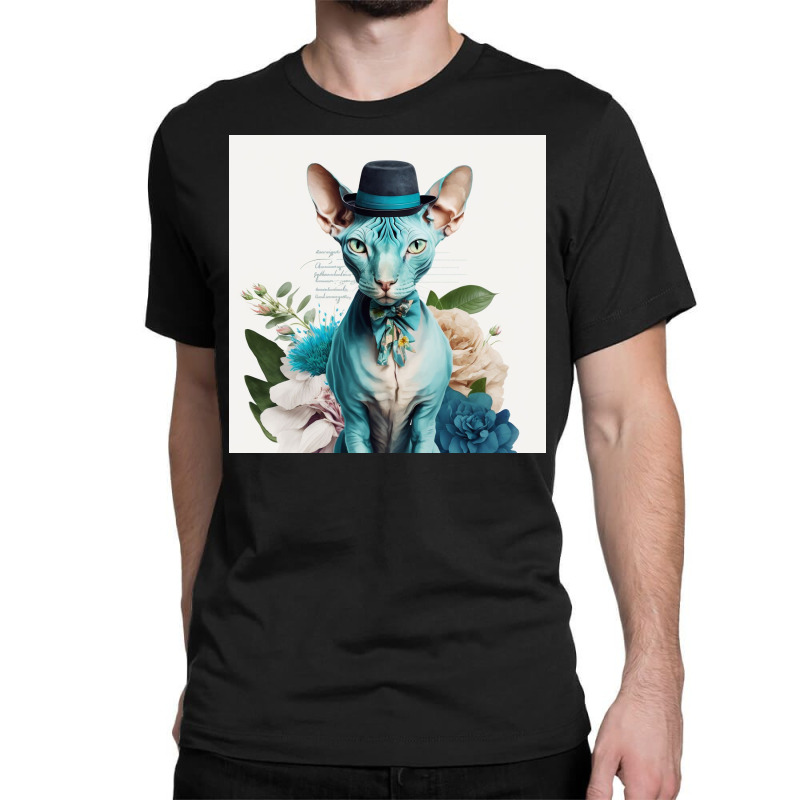 Cute Cat Wearing Tie And Hat Classic T-shirt by TheDol | Artistshot