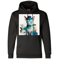 Cute Cat Wearing Tie And Hat Champion Hoodie | Artistshot