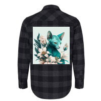 Blue Cat Have Various Poses Flannel Shirt | Artistshot